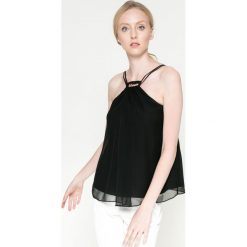 Marciano Guess - Top. Czarne topy damskie marki MARCIANO GUESS, z aplikacjami, z jedwabiu. W wyprzedaży za 199,90 zł.