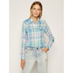 Koszula Wrangler Western Check W5N1OBX2B. Bluzki damskie Wrangler, l, bez wzorów, z bawełny, bez kołnierzyka, bez rękawów. Za 209,00 zł.