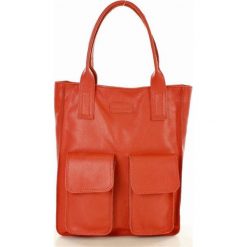 Torebka shopper z kieszeniami MAZZINI - MELODY pomarańcz kurkuma. Różowe torby damskie na zakupy marki MAZZINI, bez wzorów, ze skóry, street, bez dodatków. Za 299,00 zł.