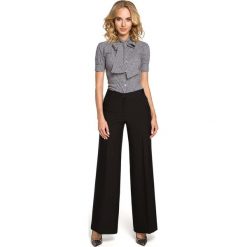 Czarne Spodnie Eleganckie Szerokie w Kant. Czarne spodnie męskie Moe, s, bez wzorów, z elastanu, eleganckie. Za 137,90 zł.