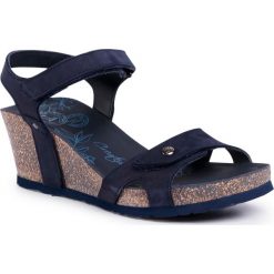 Sandały PANAMA JACK - Julia Basics B10 Navy. Niebieskie klapki damskie Panama Jack, bez wzorów, ze skóry, bez obcasa, na obcasie. Za 429,00 zł.