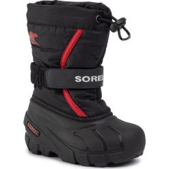 Śniegowce SOREL - Childrens Flurry NC1965 Black/Bright Red 015. Czarne śniegowce chłopięce Sorel, bez zapięcia. W wyprzedaży za 219,00 zł.