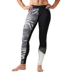 Odzież damska: Reebok Spodnie damskie Camo Compression Tight czarne r. XL (BK3142)