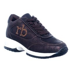 Sneakersy w kolorze czarno-fioletowym. Czarne trampki i tenisówki damskie Rocco Barocco & Gai Mattiolo. W wyprzedaży za 219,95 zł.