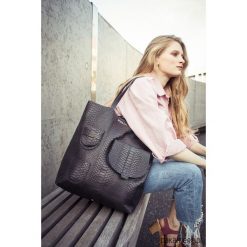 Torba ze skóry PREMIUM Sugar Shopper. Szare shopper bag damskie Pakamera, ze skóry, na ramię. Za 545,00 zł.