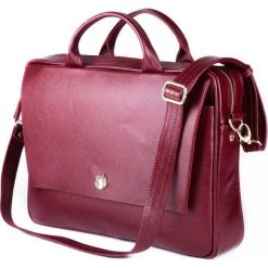 Skórzana torba aktówka damska na laptopa FELICE burgundowa - Burgundowy. Czerwone aktówki damskie Felice, bez wzorów, z bawełny, bez dodatków. Za 499,99 zł.