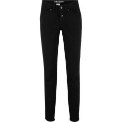 Dżinsy ze stretchem z klasycznego denimu, SLIM bonprix czarny twill. Czarne jeansy damskie bonprix, bez wzorów, z jeansu. Za 109,99 zł.