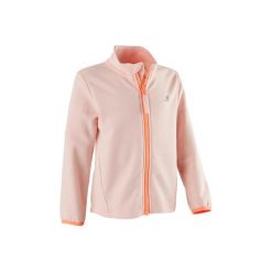 Bluza na zamek do gimnastyki 100 dla maluchów. Różowe bluzy niemowlęce DOMYOS, bez wzorów, z elastanu, bez rękawów, bez kaptura. Za 44,99 zł.