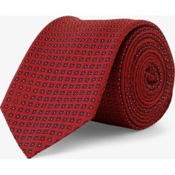 HUGO - Krawat męski z dodatkiem jedwabiu, czerwony. Czerwone krawaty męskie HUGO, do pracy, bez wzorów, eleganckie. Za 249,95 zł.