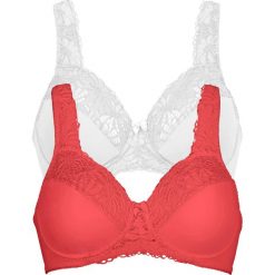 Biustonosze: Biustonosz „minimizer” (2 szt.) bonprix koralowy + biały