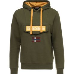 Napapijri BURGEE Bluza z kapturem green musk. Zielone bluzy męskie rozpinane Napapijri, m, z bawełny, z kapturem. Za 429,00 zł.