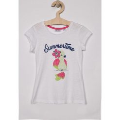 Blukids - Top dziecięcy 98-128 cm (2-pack). Różowe bluzki dziewczęce Blukids, z nadrukiem, z bawełny, z okrągłym kołnierzem, z krótkim rękawem, krótkie, bez kaptura. W wyprzedaży za 34,90 zł.