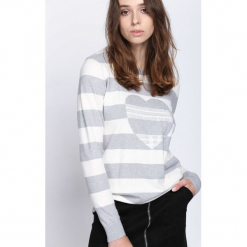 Szary Sweter Double Heart. Szare swetry klasyczne damskie Born2be, l. Za 49,99 zł.