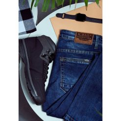 Czarno-Szare Trapery Shanay. Czarne buty trekkingowe męskie Born2be, bez zapięcia. W wyprzedaży za 99,99 zł.