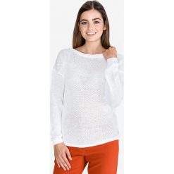 Tom Tailor Denim Sweter Biały. Białe bluzy damskie TOM TAILOR DENIM, m, bez wzorów, z materiału, bez rękawów, bez kaptura. Za 200,95 zł.