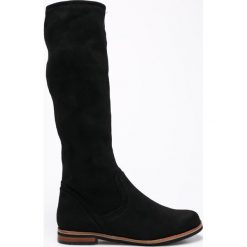 Caprice - Kozaki. Czarne buty zimowe damskie marki Caprice, z materiału, na obcasie. W wyprzedaży za 179,90 zł.