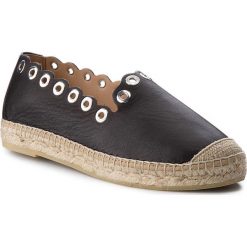 Espadryle KANNA - KV8007 Cathay Negro. Czarne espadryle damskie marki Kanna, ze skóry, na płaskiej podeszwie. W wyprzedaży za 189,00 zł.