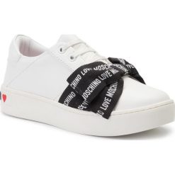 Sneakersy LOVE MOSCHINO - JA15093G18IF0100 Bian. Białe półbuty damskie Love Moschino, ze skóry ekologicznej. W wyprzedaży za 669,00 zł.