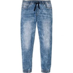 Dżinsy bez zamka w talii Slim Fit Straight bonprix niebieski. Niebieskie jeansy męskie bonprix, m, bez wzorów. Za 109,99 zł.