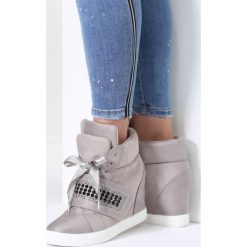 Szare Sneakersy Want Me. Szare koturny damskie vices, bez obcasa, na koturnie, na sznurówki. Za 99,99 zł.