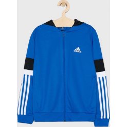 Adidas Performance - Bluza dziecięca 140-176 cm. Niebieskie bluzy chłopięce adidas Performance, bez wzorów, z poliesteru, bez rękawów, z kapturem. Za 179,90 zł.