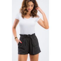 Szorty damskie: Czarne eleganckie krótkie spodenki 21318