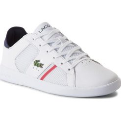 Sneakersy LACOSTE - Novas Ct 218 1 Spm 7-35SPM0041042 Wht/Nvy. Białe sneakersy męskie Lacoste, na co dzień, ze skóry. W wyprzedaży za 279,00 zł.