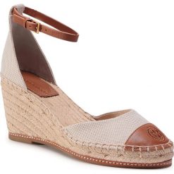 Espadryle TORY BURCH - Color Block 74046 Atural/Ambra/Ambra 266. Brązowe espadryle damskie Tory Burch, bez wzorów, ze skóry, bez obcasa, na koturnie, bez zapięcia. Za 1149,00 zł.
