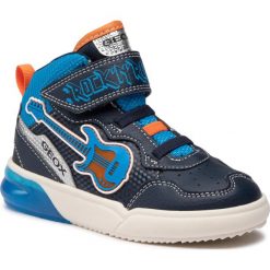 Sneakersy GEOX - J Grayjay B. B J049YB 0CEBU C0693 S Navy/Lt Blue. Niebieskie trampki chłopięce Geox, bez wzorów, ze skóry ekologicznej, bez zapięcia. Za 279,00 zł.
