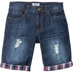 Bermudy Loose Fit bonprix ciemnoniebieski "used". Niebieskie jeansy męskie bonprix, m, bez wzorów. Za 89,99 zł.