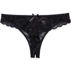 Stringi "ouvert" bonprix czarny. Czarne stringi bonprix, w koronkowe wzory, z koronki. Za 29,99 zł.