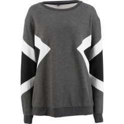 Bluza dresowa, z kolekcji Maite Kelly bonprix antracytowy melanż - czarno-biały. Szare bluzy damskie bonprix, z dresówki, bez kaptura. Za 109,99 zł.