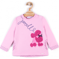 Bluza. Różowe bluzy dziewczęce COCCODRILLO, z aplikacjami, z elastanu, z długim rękawem, długie. Za 39,90 zł.