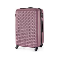 Walizka kabinowa twarda 55x35x22cm ABS STL870 metaliczny róż. Różowe walizki Solier Luggage, bez wzorów, z gumy. Za 129,00 zł.