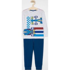 Blukids - Komplet dziecięcy 98-134 cm. Niebieskie spodnie chłopięce Blukids, z nadrukiem, z bawełny. Za 49,90 zł.