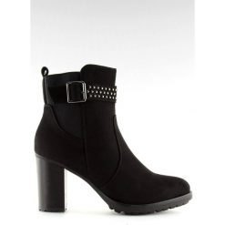 Botki na obcasie czarne 6139 Black. Czarne botki damskie ButyModne, bez obcasa, na obcasie, z paskami. Za 119,00 zł.