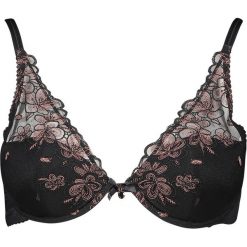 Biustonosz push-up "87er" w kolorze czarno-brązowym. Czarne biustonosze Lascana & Co., z haftami, z bawełny. W wyprzedaży za 79,95 zł.