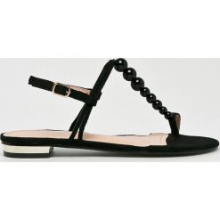 Answear - Sandały Ideal Shoes. Pomarańczowe klapki damskie ANSWEAR, bez wzorów, z materiału, bez obcasa, na szpilce. W wyprzedaży za 49,90 zł.