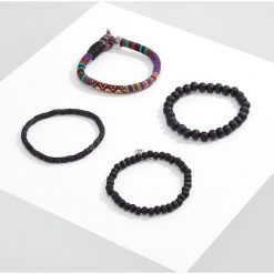 Bransoletki męskie: Icon Brand ASTOR 4 PACK Bransoletka black