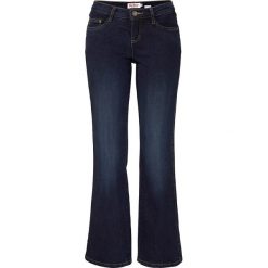 Dżinsy wyszczuplające ze stretchem BOOTCUT bonprix ciemnoniebieski. Niebieskie jeansy damskie bonprix, z jeansu. Za 109,99 zł.