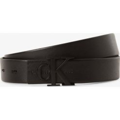 Calvin Klein Jeans - Damski pasek skórzany, czarny. Czarne paski damskie Calvin Klein Jeans, w paski, z jeansu, eleganckie. Za 249,95 zł.