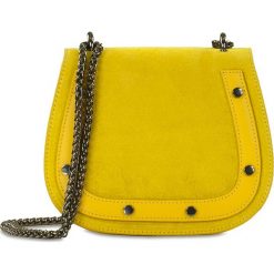 Torebki klasyczne damskie: Skórzana torebka „Amparo” w kolorze żółtym – 20 x 17 x 8 cm