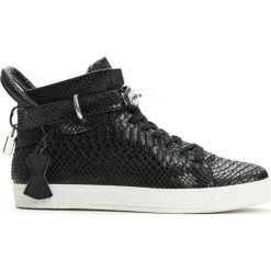 Czarne Trampki Deathscale. Czarne buty sportowe męskie Born2be, ze skóry, z paskami. Za 59,99 zł.