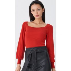 Sweter z bufiastymi rękawami - Czerwony. Czerwone swetry damskie House, s, bez wzorów, bez rękawów, bez kaptura. W wyprzedaży za 59,99 zł.