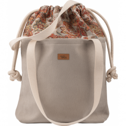 Torebka worek "DUOBAG", jasnoszara z żakardem boho. Szare torebki worki damskie me&BAGS, bez wzorów, z tkaniny, boho, duże, bez dodatków. Za 219,00 zł.