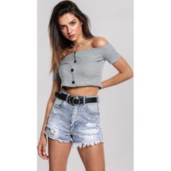 Szary Top Turbid. Szare bluzki damskie Renee, xl, bez wzorów, z dzianiny, bez kołnierzyka. Za 59,99 zł.