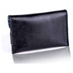Cienkie skórzane męskie etui na karty Solier SW19 CZARNY. Czarne etui męskie Solier, ze skóry. Za 69,00 zł.