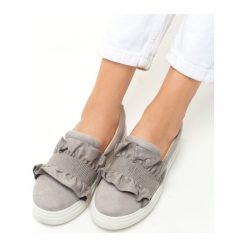 Trampki damskie slip on: Szare Slip On Paksi