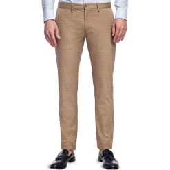 Spodnie STEFANO SMES030088. Brązowe spodnie męskie Giacomo Conti, na lato, m, bez wzorów, z elastanu, eleganckie. Za 259,00 zł.