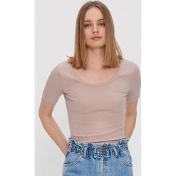 Koszulka basic - Beżowy. Brązowe koszulki damskie House, s, bez wzorów, bez kołnierzyka, bez rękawów. Za 25,99 zł.